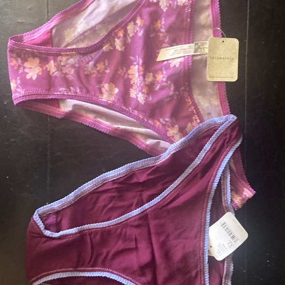 FP Intimatley Set Floral Pink Botanical Eggplant Blue Pic Panty Bikini Brief XL - Picture 12 of 13